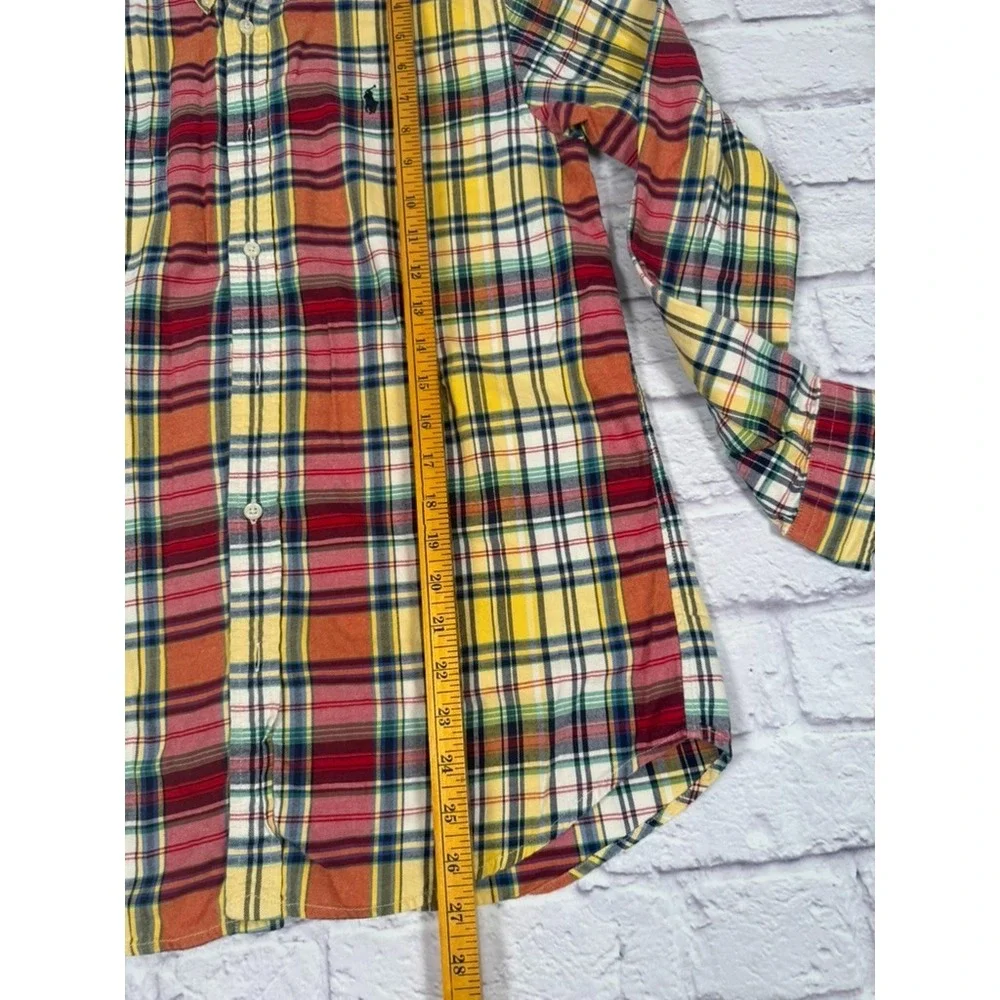 Ralph Lauren Boys Flannel Shirt XL‎ (18-20) Button Down Long Sleeves Plaid Logo